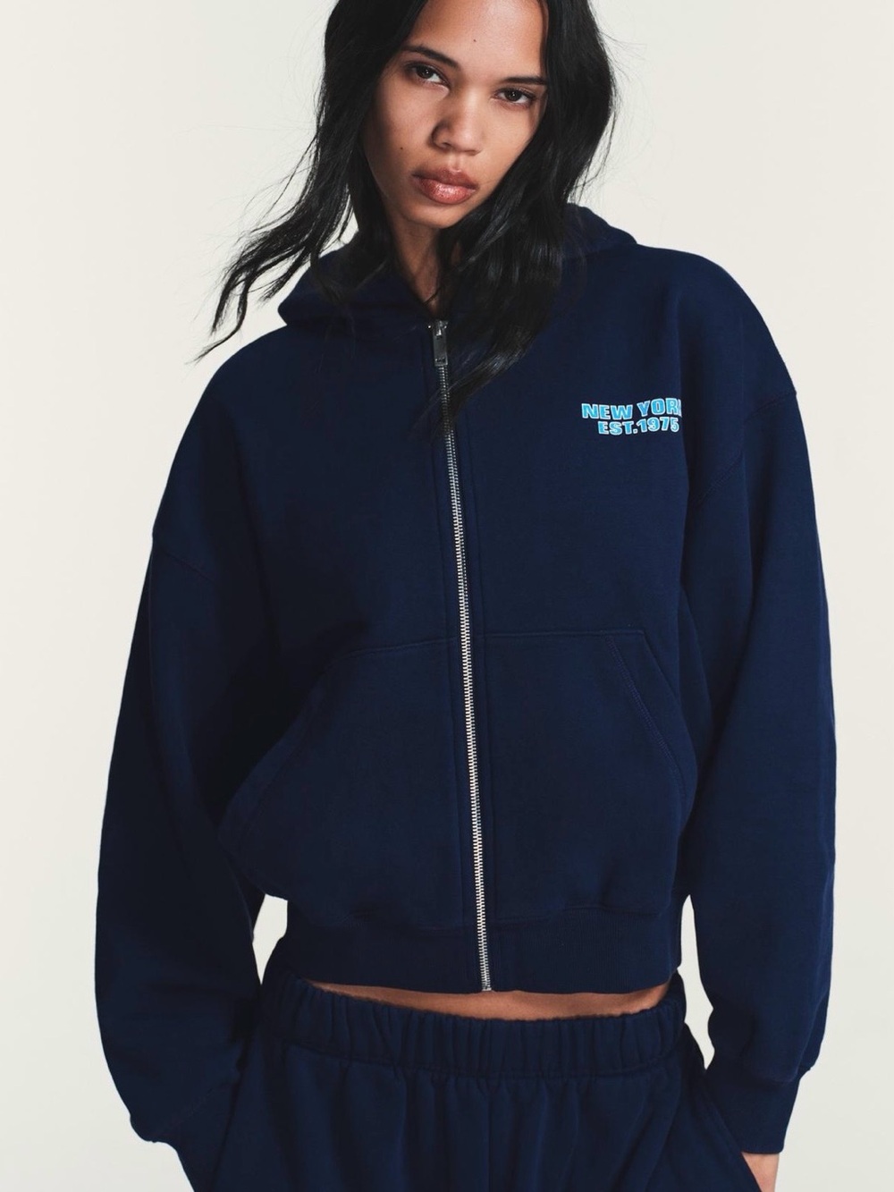 ZARA ZIP UP HOODIE WITH TEXT